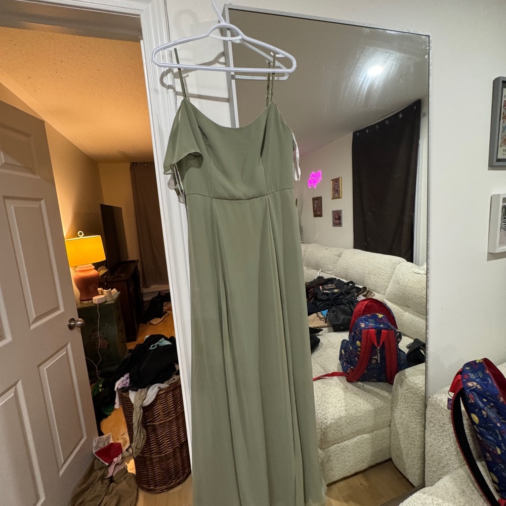 Chic One Shoulder Olive Dress